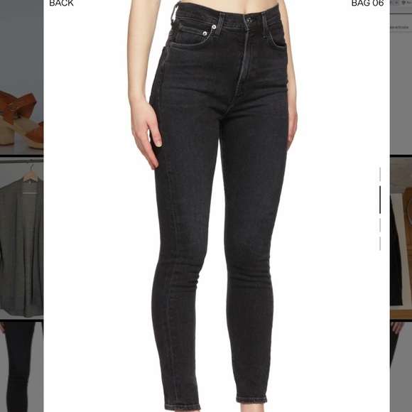 AGOLDE Black Pinch Waist Skinny Jean - Picture 2 of 7